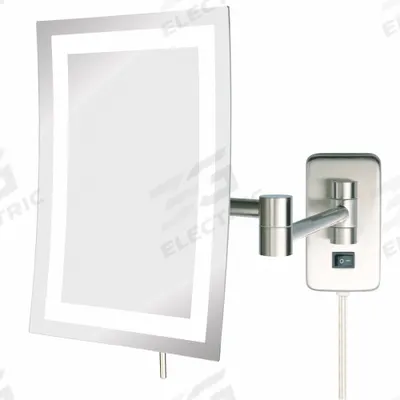 SEE ALL INDUSTRIES Makeup Mirror: Rectangular, Glass, 13 in Overall Ht, 11 in Overall Wd, 3 in Overall Dp - Makeup Mirrors