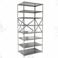 HALLOWELL Metal Shelving: Standalone, Medium-Duty, 36 in x 24 in, 84 in Overall Ht, 8 Shelves (MPN F5513-24HG). Key specifications — Frame Material: Steel; Shelving Material: Steel; Assembled: Unassembled; Color: Gray; Brand: HALLOWELL.