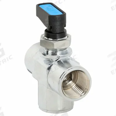 AIGNEP USA Manual Three-Way Ball Valve: 3/8 in, Chrome-Plated Brass, FNPT x FNPT x FNPT - Mini T-Port Brass Ball Valves
