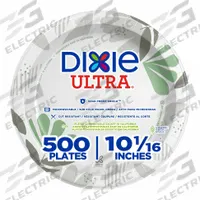 DIXIE Disposable Paper Plate: Multi, Heavy-Wt, 10 1/8 in Disposable Plate Size, 500 PK (MPN SXP10PATH). Key specifications — attr553080: Round; attr553063: Soak-Proof Shield; attr553071: Paper; attr553072: Yes; attr553076: Pathways; attr553078: Dinner Plate; attr553062: DIXIE.