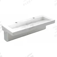 ACORN Wash Basin: 3802, White, Corterra®, 56 in Overall Lg, 22 in Overall Wd, 17 in Overall Ht (MPN 3802-09-H1-OCC11). Key specifications — Series: 3802; Includes: Mounting Bracket; Color: White; Brand: ACORN; Sink Type: General Purpose; Material: Corterra®; Sink Material: Polymer Resin.