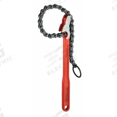 ROTHENBERGER Chain Wrench: For 4 in Outside Dia, 12 in Chain Lg, 12 in Handle Lg - Single End Chain Tongs