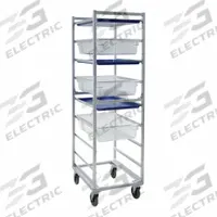 NEW AGE INDUSTRIAL Poly Box/Sheet Pan Combination Rack: 9 Slots, 7 1/2 in Betw Shelves, 20 3/8 in Wd (MPN 1486). Key specifications — Brand: NEW AGE INDUSTRIAL; Material: Aluminum; Nesting: No; Pan Size: 18 x 26 in; Product Type: Pan Combination Rack; NSF Certified: Yes; Includes Top: No; Manufacturer Part Number: 1486.