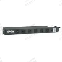 TRIPP LITE Power Distribution Unit: 120V AC, 12 Outlets, NEMA 5-15/20R, Non-Metered, 1 RU, Std (MPN RS-1215-20T). Key specifications — Plug Type: NEMA L5-20P; Brand: TRIPP LITE; Maximum Input Voltage: 120V AC; Receptacle Type: NEMA 5-15/20R; Mounting Location: Horizontal Rack; Facing: Front.