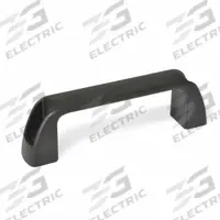 JW WINCO Pull Handle: Threaded Holes, Plastic, Black, M8 Screw Size, 0.27 in, 3.75 in Grip Lg (MPN 6333560). Key specifications — Brand: JW WINCO; Projection Type: Non-Recessed; Material: Nylon; Finish: Matte; Color: Black; Folding Type: Fixed; Mounting Type: Threaded Holes; Screw Size: M8.