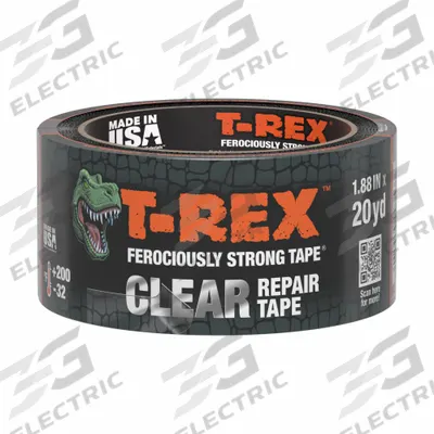 T-REX Repair Tape: Light Duty, Transparent, 48 mm Wd, 20 yd Lg, 6.8 mil Thick - General Purpose Duct Tape