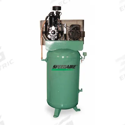 SPEEDAIRE Electric Air Compressor: 5 hp, 2 Stage, Vertical, 80 gal, 16.5 cfm, 175 psi - Pressure Lubricated Stationary Electric Air Compressors