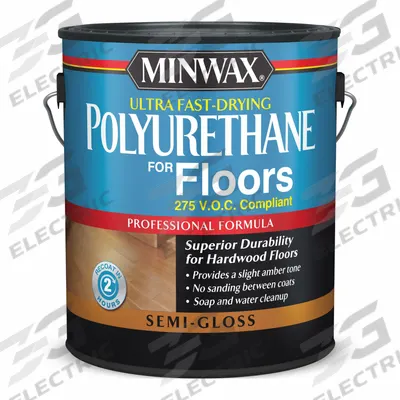 MINWAX Finish: Varnish, Interior, Water, 1 gal Container Size, Wood, Satin, Clear - Wood Sealers & Finishes