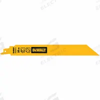 DEWALT Reciprocating Saw Blade: 14 Teeth per Inch, 9 in Blade Lg, 1 in Blade Thick, Bi-Metal, 5 PK (MPN DWAR9114). Key specifications — attr1109198: 14; attr1109200: Rigid for Straight Cuts; attr1109201: Straight; attr1109209: DEWALT.