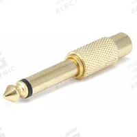MONOPRICE Audio Adapter: (1) 1/4 in Mono Male x (1) RCA Female Adapter, Gold (MPN 7176). Key specifications — Product Type: Audio Adapter; Manufacturer Part Number: 7176; Color: Gold; Brand: MONOPRICE; End 1 Connection Type: 1/4 in Mono Male; End 2 Connection Type: RCA Female.
