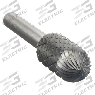 WIDIA METAL REMOVAL Carbide Bur: Ball-Nosed Cylinder, SC-3, Double Cut, 3/8" x 3/4" Head - Double-Cut Ball-Nosed Cylinder Burs