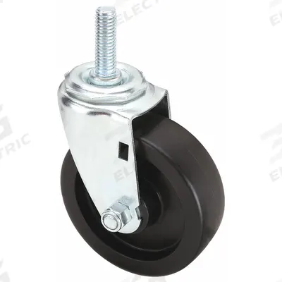 APPROVED VENDOR Stem Caster: Swivel, 4 in Wheel Dia., 1 in Wheel Wd, Polyolefin - Standard Threaded Stem Casters