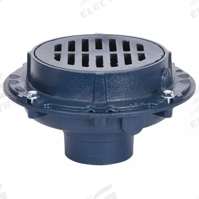 ZURN Floor Drain: 12 in Overall Dia, 12 in Grate Size, 2 in Nominal Pipe Size - Area Drains