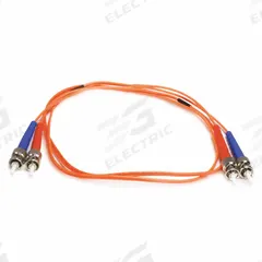 MONOPRICE Fiber Optic Patch Cord: Multi-Mode, 1 m Lg, ST End 1, ST End 2, Orange, PVC, 2 Fiber Count (MPN 2601). Key specifications — Fire Rating: Riser; Jacket Material: PVC; Number of Fibers: Duplex; Brand: MONOPRICE; _Fiber Optic Cable Style: 62.5/125µ OM1.