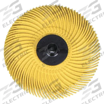 SCOTCH-BRITE Radial Bristle Disc: Type C, 3 in Dia x 3/8 in Wd, 3/8 in Arbor, Ceramic - Cleaning Radial Bristle Discs for All Metals