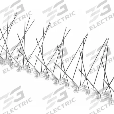 BIRD BARRIER Bird Repellent Spikes: Narrow, Plastic Base, Silver - Bird Spikes