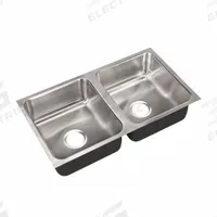 JUST MANUFACTURING Kitchen Sink: 32 in Overall Lg, 18 in Overall Wd, 7 1/2 in Bowl Dp, 2 Bowls (MPN UD1832A-J). Key specifications — Brand: JUST MANUFACTURING; Color Family: Silver/Gray.