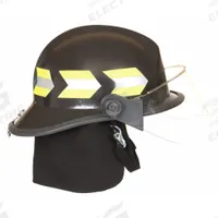 FIRE-DEX Fire Helmet: White, Fiberglass, Modern Rear Brim, Chin Strap, Suspension (MPN 911H931). Key specifications — Color: White; Chin Strap: Yes; Brand: FIRE-DEX; Shell Material: Fiberglass; Style: Modern Rear Brim; Suspension: Yes.