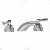 CHICAGO FAUCETS Low Arc Bathroom Faucet: 404, Cast Brass, Polished Chrome Finish, 1 gpm Flow Rate (MPN 404-E74ABCP). Key specifications — Includes: Mounting Hardware; Brand: CHICAGO FAUCETS; Series: 404.