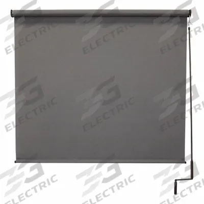 KEYSTONE FABRICS Sun Shade: Gray, Pole and Crank, 90% UV Protection, 8 ft Fabric Ht - Regal Series