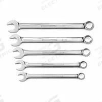 GEARWRENCH Combination Wrench Set: Alloy Steel, Full Polish Chrome, 5 Tools, Std (MPN 81921). Key specifications — attr309520: Full Polish Chrome; attr309519: Alloy Steel; attr324929: GEARWRENCH; attr309522: No; attr309533: Yes.