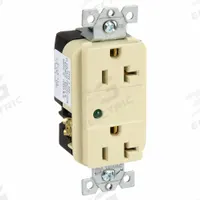 HUBBELL Receptacle: Duplex, 5-20, Ivory, 125V AC, 20 A, 2 Pole / 3 Wire (MPN HBL5360ISA)