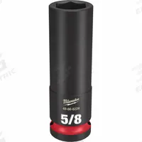 MILWAUKEE Deep Impact Socket: 1/2 in Drive Size, SAE, 5/8 in Socket Size, 6-Point, Deep, Friction (MPN 49-66-6224). Key specifications — attr1215501: MILWAUKEE; attr1215515: Black Phosphate; attr1215518: 5/8 in.