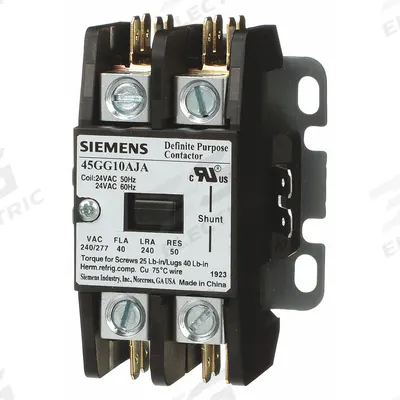 Siemens Definite Purpose Magnetic Contactor: 1 + N Poles, 277V AC, 40 A - Non-Reversing Definite Purpose Contactors