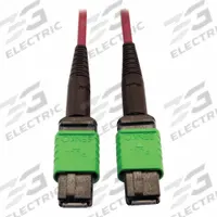 EATON TRIPP LITE Fiber Cable: (1) 16F MPO/APC Female (Green) x (1) 16F MPO/APC Female (Green), PVC (MPN N846D-05M-16AMG). Key specifications — Fire Rating: Plenum; Jacket Material: PVC; Number of Fibers: Duplex; Fiber Type: OM4; Polarity: Method B; Brand: EATON TRIPP LITE; End 1 Connection Gender: Female; End 1 Contact Type Finish: APC.