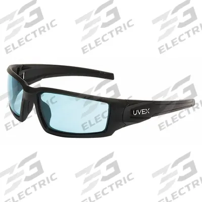 UVEX BY PIP Safety Glasses: Blue Lens, Full-Frame, HydroShield Anti-Fog - Padded Comfort-Fit Safety Glasses