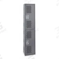 HALLOWELL Wardrobe Locker: 12 in x 18 in x 72 in, Ventilated, 2 Tiers, 1 Units Wide, Padlock Hasp (MPN HWBA282-2HG). Key specifications — Brand: HALLOWELL; Locker Color: Gray; Door Type: Ventilated; Locker Material: Steel; Assembled: Assembled; Number Plate Included: Yes.