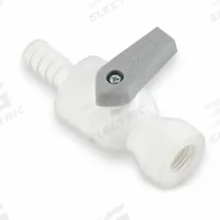 PARKER Manual Two-Way Ball Valve: 3/8 in, Polypropylene, Straight, Barb x FNPT, One-Piece, Lever (MPN PBPP6VFC6). Key specifications — Brand: PARKER; Handle: Lever.