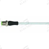 Cordset: M12 Male Straight X Bare Wire, 4 Pins, Gray, PVC, 0.3 m Cable Lg, 4 A Max Current (A) (MPN 7000-12021-2140030). Key specifications — Cable Jacket Color: Gray; End 1 Gender: Male; End 1 Mounting Orientation: Straight; End 2 Connection Type: Bare Wire; IP Rating: IP65; Brand: MURRELEKTRONIK; Wire Size: 22 AWG; Cable Jacket Material: PVC.