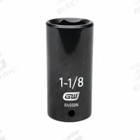 GEARWRENCH General Purpose Impact Sockets: 1/2 in Drive Size, SAE, 1 1/8 in Socket Size, 6-Point (MPN 84558N). Key specifications — attr1215501: GEARWRENCH; attr1215515: Black Oxide; attr1215518: 1-1/8 in.
