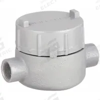 Conduit Outlet Body: Iron, GE, 1 in Trade Size, C Body, 19 cu in Body Capacity (MPN GECCT-3M). Key specifications — Series: For Standard Body; Compatible Conduit Trade Size: 1 in; Thread Gender: Female; Hub Style: Threaded; Cover Included: Yes; Body Style: C; Connection Type: Threaded; Back Type: Flat.
