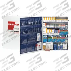 FIRST AID ONLY First Aid Kit and Housing: 1,879 Components, ANSI/ISEA Z308.1-2015, Type I/II (MPN 54768). Key specifications — ANSI Standard Met: ANSI/ISEA Z308.1-2015; Adhesive Bandages Included: (16) Butterfly Wound Closures; Oral and Inhalant Medicinals Included: (50) Allergy Relievers; Topical Medicinals Included: (50) Iodine Wipes; Wound Dressings Included: Tape; Unitized: Bulk.