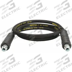 Hydraulic Hose Assembly: 1/4 in ID, NPTF x NPTF, 24 in Lg, Black, 3/8 in x 3/8 in Fitting Size (MPN H9202). Key specifications — Hose Color: Black; Hose Tube Material: Rubber; Fitting Type: NPTF x NPTF; Manufacturer Part Number: H9202; Brand: ENERPAC.