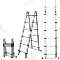 TELESTEPS Combination Ladder: 2 Configurations, Aluminum, 250 lb Load Capacity, 31 lb Wt (MPN 612TC). Key specifications — Brand: TELESTEPS.