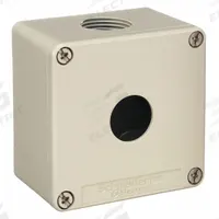 SCHNEIDER ELECTRIC Push Button Enclosure: 22mm, 1 Holes, Cast Zinc, NEMA 12/13/4 (MPN XAPG19201). Key specifications — Brand: SCHNEIDER; Environments & Applications: Washdown-Corrosion-Resistant.