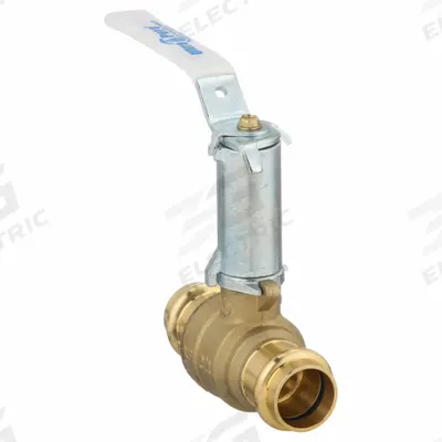 MILWAUKEE VALVE Manual Two-Way Ball Valve: 3/4 in, Brass, Straight, Press x Press - Brass Ball Valves with Extended Height Handle