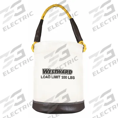 WESTWARD Bucket Bag: 12 in W x 17 in H x 12 in L, Off-White, Polyester, 0 Pockets - Canvas Bucket Bags