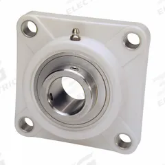 IPTCI BEARINGS 4 Bolt Flange Bearing: Radial Ball, 20 mm Bore, PBT Plastic, Set Screws, 86 mm Lg (MPN SUCTF204-20MM IP69K). Key specifications — Bore Type: Cylindrical; Brand: IPTCI BEARINGS; Housing Material: PBT Plastic; Lubricant Material: H-1 Grease; Mounting Bolt Size: 3/8 in; Split Housing: Not Split; System of Measurement: Metric.
