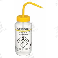 APPROVED VENDOR Wash Bottle: 500 mL, Isopropanol, Yellow, Narrow, Std Spout Spout, White (MPN 24J889). Key specifications — Closure Color: Yellow; Vented/Nonvented: Vented; Body Color: White; Brand: APPROVED VENDOR; Imprinting Group: Specific Chemicals.