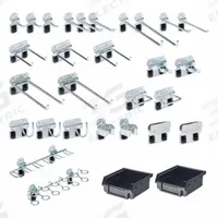 TRITON PRODUCTS Pegboard Hook Assortment Kit: 15 1/4 in x 10 1/2 in x 2 1/2 in, 28 Hooks, Screw-In (MPN LH3-Kit). Key specifications — attr38463: Surface; attr38465: (2) Extended Spring Clips; attr38449: Zinc-Plated; attr38447: Silver; attr59547: Hook Assortment Kit; attr38464: Screw-In; attr7804: Steel; attr38450: Pliers.