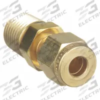 PARKER Compression Fitting Adapter: 1/4 in OD x 1/4 in Pipe Size, Compression x MNPT, Brass (MPN 4-4 FBZ-B). Key specifications — attr1196838: CPI™; attr1196811: PARKER; attr1196829: CPI(TM).