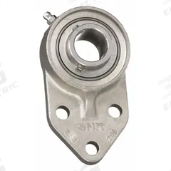 NTN 3 Bolt Flange Bearing: Radial Ball, 1 3/8 in Bore, SS, Set Screws, 3 17/32 in Lg, 1 3/4 in Wd (MPN SUCFB207-22CC). Key specifications — Bore Type: Cylindrical; Brand: NTN; Lubricant Material: FDA/USDA-H1 Solid Grease; Mounting Bolt Size: M12; System of Measurement: Inch; Included Bearing Cap: Closed Cap.