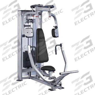 PROMAXIMA Chest/Pec Press: Steel, Powder Coated, Gray, Black, Vinyl, 68 in Overall Lg - Chest Machines