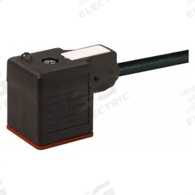 MURRELEKTRONIK Cordset: DIN Form A Female Right Angle x Bare Wire, 1.5 m Cable Lg, PUR - DIN Form A Solenoid Connector Single-Ended Cordsets
