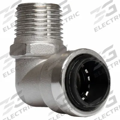 APPROVED VENDOR Push-Fit Elbow Fitting: 3/4 in OD x 3/4 in Pipe Size - Stainless Steel Push-to-Connect Tube Fittings