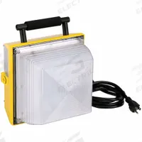 SOUTHWIRE Temporary Job Site Light: 6,000 lm Max Brightness, LED, 1, 1 Brightness Levels, 120V AC (MPN 111085). Key specifications — attr562627: Black/Yellow; attr562654: LED; attr562671: 120V AC; attr562613: SOUTHWIRE; attr873195: 1.